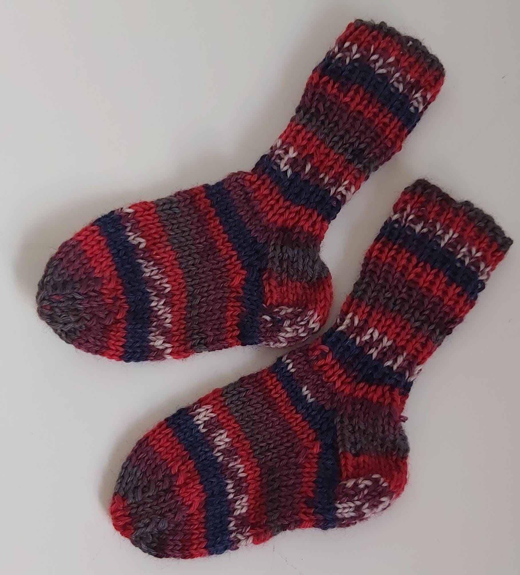 stricksocken Wollsocken Handgestrickt Socken Für Kinder Größe 18/19 von GefjonsDesign
