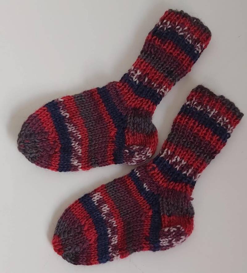 stricksocken Wollsocken Handgestrickt Socken Für Kinder Größe 18/19 von GefjonsDesign