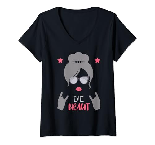 Damen JGA Zukünftige Braut Bachelorette Party Polterabend Geschenk T-Shirt mit V-Ausschnitt Damen JGA Zukünftige Braut Bachelorette Party Polterabend Geschenk T-Shirt mit V-Ausschnitt von Gefolge der Braut Bachelor Party Deko Geschenkidee