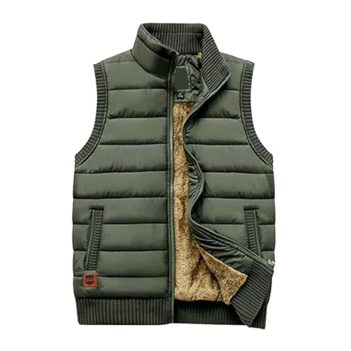 Daunenweste Herren Winter Arbeitsweste Warme Mit Reißverschluss Outdoor Gefütterte Hybrid Sportwesten Casual Übergangs Daunenweste Premium Ärmellose Outdoorjacke von Gefomuofe