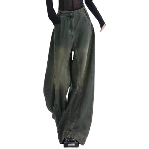 Gefomuofe Baggy Jeans Damen Low Waist Boyfriend Jeanshose Vintage Y2k Hip-Hop Straight Vintage Denim Hose Loose Hosen Breites Bein Locker Schlupfjeans Y2K Jeans Hosen Streetwear von Gefomuofe