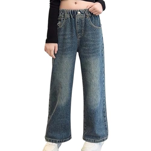 Gefomuofe Baggy Jeans Mädchen Wide Leg Jeanshose Weites Bein Outdoorhose Hohe Taille Y2k Hip Hop Cargohose FreizeithoseVintage Hosen Lässige Streetwear für Teenager Kinder 4-17 Jahre von Gefomuofe