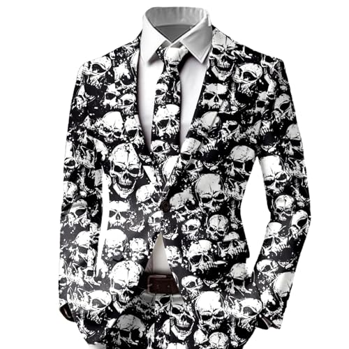 Gefomuofe Blazer Herren Totenköpfe Bedruckter Sakko 1 Knopf Smoking Herrenanzug Festival Outfit Horror Anzugjacke Vintage Blazer Business Jacken Partykleid Gefomuofe Blazer Herren Totenköpfe Bedruckter Sakko 1 Knopf Smoking Herrenanzug Festival Outfit Horror Anzugjacke Vintage Blazer Business Jacken Partykleid von Gefomuofe