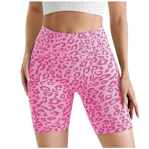 Gefomuofe Damen Sport Shorts Scrunch Workout Shorts Leopard Print Yoga Pants Taille Butt Lifting High Waisted Gym Yoga Booty Shorts von Gefomuofe