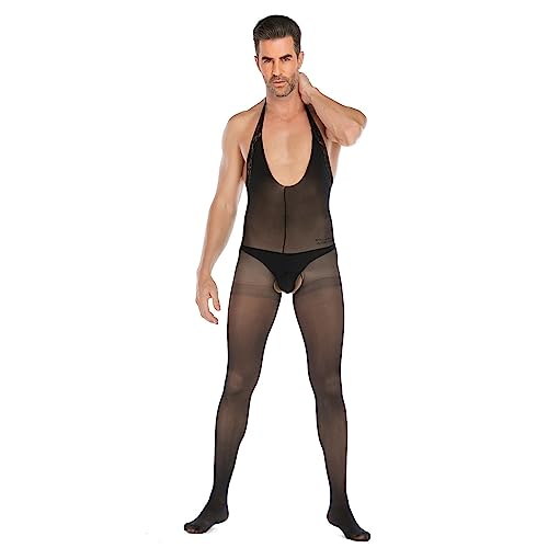 Gefomuofe Herren Body Sexy Ouvert Stringbody Sexy Lingerie Open Stall EIN Stück sexy Netz Kleidung Uniform Versuchung Kleidung Erotik Set Einteiler Reizwäsche von Gefomuofe