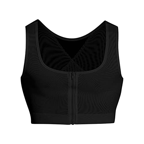 Gefomuofe Herren Body Shaper Brust Binder Flache Kompression 3 Reihen Verschluss Brust Korsett Westen Reißverschluss Mesh Chest Binder Korsett Plus Size Short Tank Top von Gefomuofe