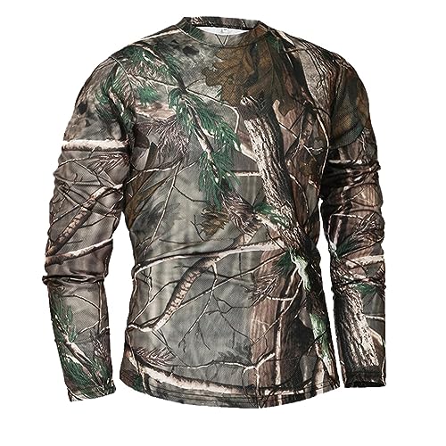 Gefomuofe Herren Camouflage Longsleeve Langarmshirt Longsleeve Sweatshirt Langarmshirt Fitness Bodybuilding Fit Oversized Muscle Stretch Sport Tshirts Freizeitshirt Kompressionsshirt Tactical Shirts von Gefomuofe
