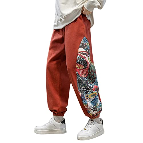 Gefomuofe Herren Hippie Hose Haremshose mit tiefem Schritt Aladinhose Yoga Pumphose Baggy Ballon Yoga Hose Jumpsuit Baggy Sweatpants Jogginghose Hippie Haremshose von Gefomuofe