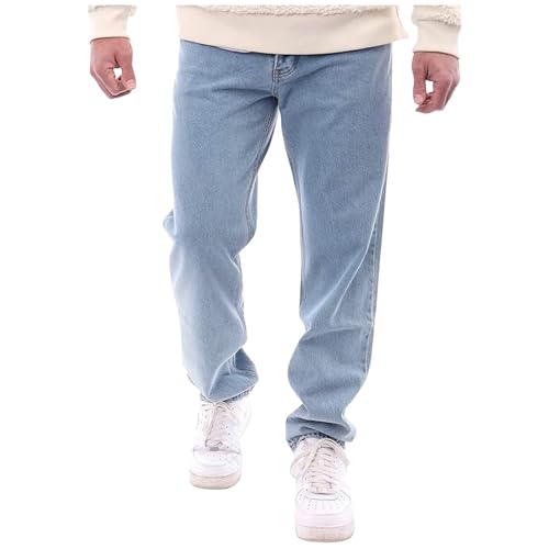 Gefomuofe Herren Jeans Regular Fit Texas Stretch Hose Authentic Straight Jeanshose Denim Baumwolle Schwarz Vintage Gerade Bein Jeanshose Y2K Hip Hop Jeans von Gefomuofe