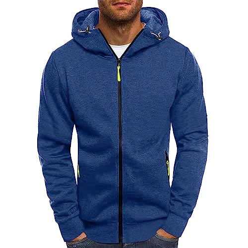 Gefomuofe Herren Kapuzenpullover Zipper Hoodie Herren Kapuzenjacke Sweatjacke mit Reißverschluss Kordelzug Casual Sport Jacke Herbst Winter Sweatshirt von Gefomuofe