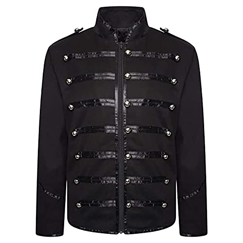 Gefomuofe Herren Mittelalterlicher Jacke Gothic Herrenmantel Steampunk Jacke Herren Smoking Jacke Party Karneval Gehrock Festlich Gothic Mantel Halloween Kostüm Vintage Cosplay Kleidung Frack von Gefomuofe