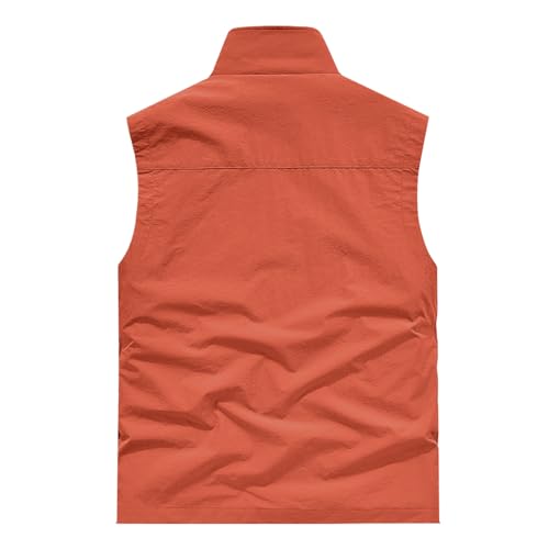Gefomuofe Herren Outdoor Weste Baumwolle Outdoor Safari Weste Arbeitsweste Sommer-Multifunktionsweste Leicht Atmungsaktiv Anglerweste Fotografie Wandern Weste von Gefomuofe
