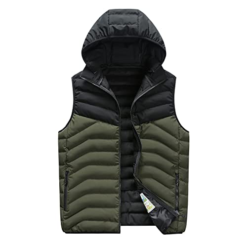 Gefomuofe Herren Steppweste Weste Bodywarmer Steppweste Daunenweste Elegant Große Größen Pufferweste mit Stehkragen Outdoorwesten mit Taschen für Männer Laufen Golf Wandern Reiten von Gefomuofe