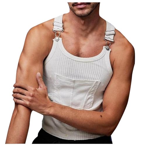 Gefomuofe Herren Tank Top Ärmelloses Muskelshirts Gym Sport Unterhemd Classic Unterhemd Sommer Sport Tank Top Männer Tank Top T-Shirt Gym Shirts Weste Henry Shirt von Gefomuofe