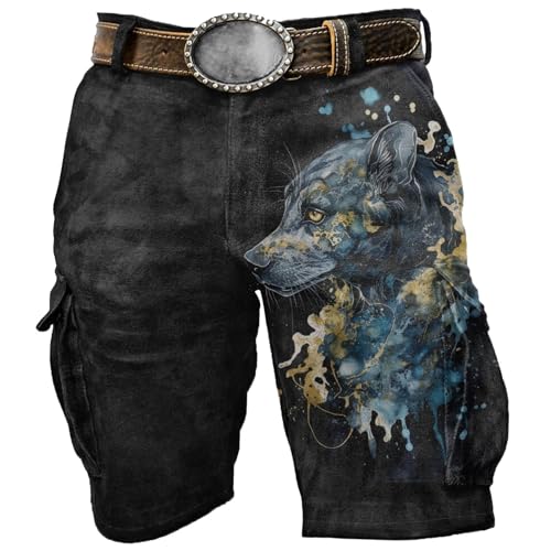 Gefomuofe Herren Totenkopf Cargo Shorts Wikinger Odin Schädel Totenkopf Swim Trunks Vielfarbig 3D Print Grafik Kurz Druck Shorts Strand Kurze Hose Laufen Shorts mit Tunnelzug Taschen von Gefomuofe