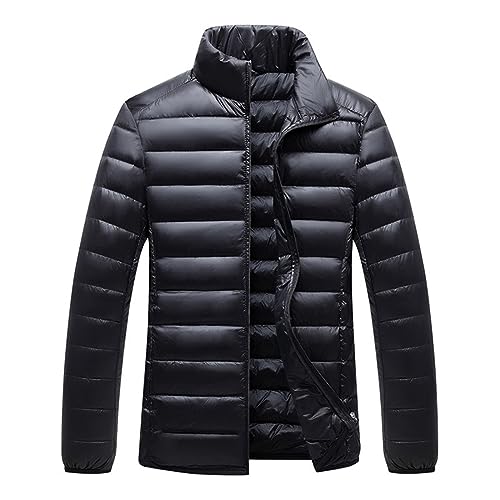 Gefomuofe Herren Übergangsjacke Steppjacke Warme Verdickte Winterjacke Stepp Jacke Steppjacke Kapuzen Isolierter Daunenjacken Winterjacke Übergangsjacke mit Kapuze Reißverschluss Street Style von Gefomuofe