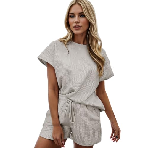 Gefomuofe Jogginganzug Damen Set Rundhals Kurze Ärmel Trainingsanzug Zweiteiler Elegant Hausanzug Freizeitanzug Sportanzug 2 Teiler Sommer Outfits Gefomuofe Jogginganzug Damen Set Rundhals Kurze Ärmel Trainingsanzug Zweiteiler Elegant Hausanzug Freizeitanzug Sportanzug 2 Teiler Sommer Outfits von Gefomuofe