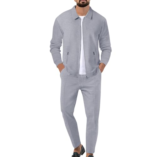 Gefomuofe Jogginganzug Herren Jacke Anzug Zweiteiler Sport Strand Bedruckter Outfit Set Kurzarm T-Shirts Casual Outfits Herren Freizeitanzug Leinenanzug Zweiteiler Streatwear von Gefomuofe