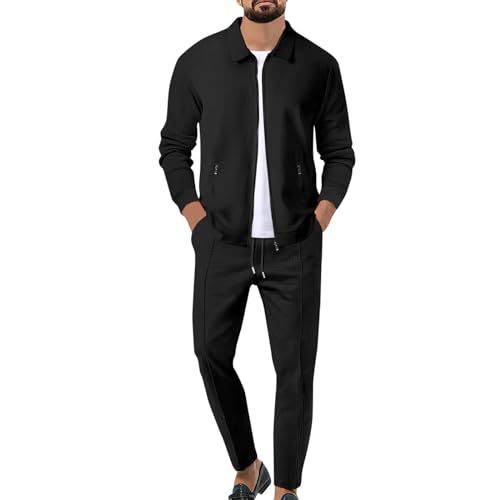 Gefomuofe Jogginganzug Herren Jacke Anzug Zweiteiler Sport Strand Bedruckter Outfit Set Kurzarm T-Shirts Casual Outfits Herren Freizeitanzug Leinenanzug Zweiteiler Streatwear von Gefomuofe