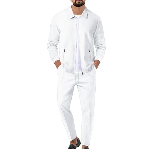 Gefomuofe Jogginganzug Herren Jacke Anzug Zweiteiler Sport Strand Bedruckter Outfit Set Kurzarm T-Shirts Casual Outfits Herren Freizeitanzug Leinenanzug Zweiteiler Streatwear von Gefomuofe
