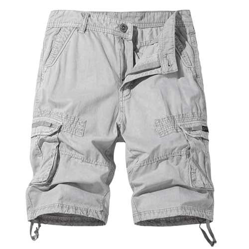 Gefomuofe Kurze Cargohose Herren Bermuda Kurze Hosen Herren Stretch Leichte Cargo Sporthose Arbeitshosen Stretch Jogger Bermudahose Sommer Streetwear Bermuda Shorts von Gefomuofe