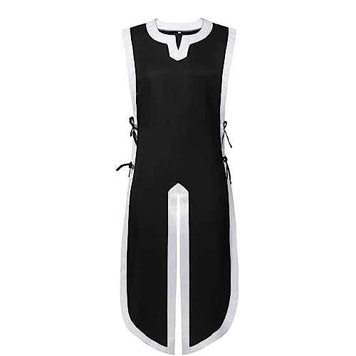 Gefomuofe Mittelalter Kleidung Herren Edel Tunika für Karneval Halloween Partys Kreuzritter Templer Tunika Kostüme Robe Umhang Renaissance Halloween Wappenrock Krieger Cosplay von Gefomuofe