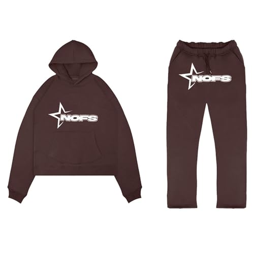 Gefomuofe NOFS Jogginganzug Herren Y2K Sportanzug Polyester Freizeitanzug Männer 2-teilige Outings langärmeliger Casual Jogginganzug Freizeitanzug Jogginganzug Tracksuit Sportbekleidung von Gefomuofe