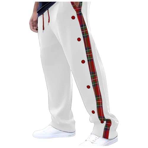 Gefomuofe Reha Hose Herren Trainingshose mit seitlicher Knopfleiste zum öffnen Button Up Sporthose Freizeithose Jogginghose Sportswear Sporthose Streetwear Jogginghose Herren von Gefomuofe