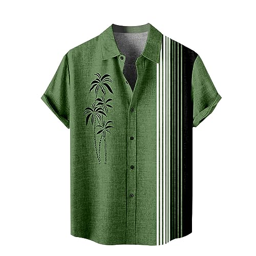 Gefomuofe Sommerhemd Herren Kurzarm Leicht Und Luftig Bügelfrei Slim Fit Freizeithemd Sommer Lang Stehkragen Leinenhemd Schwarz Baumwolle Herrenhemden Casual Hawaii Kurzarmhemd von Gefomuofe