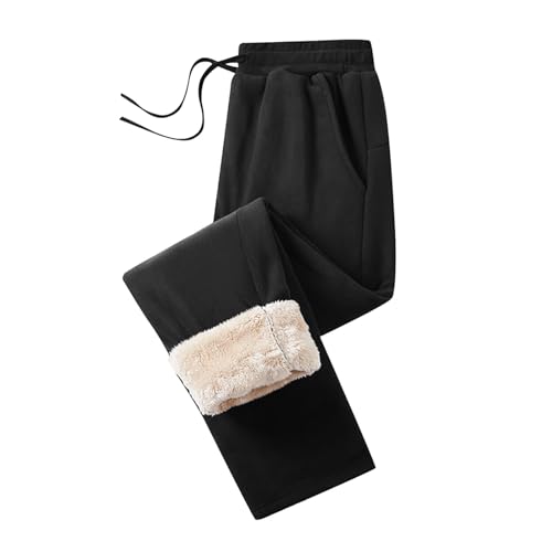 Gefomuofe Thermohose Herren Baumwolle Jogginghose Sherpa Gefüttert Warme Winter Fleece Traininghose Sporthose Wollfleece warme Baumwolle, Dicke Hose, Winter, Outdoor, bequem, Freizeithose von Gefomuofe
