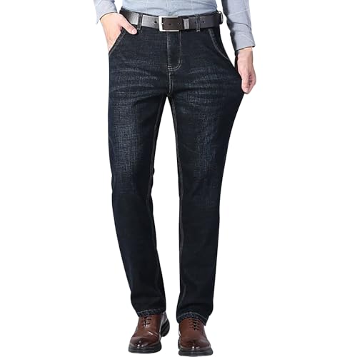 Gefomuofe Thermojeans Herren Gefütterte Jeanshose Thermojeans Winterhose Regular Fit Jeans Gefüttert Arbeitshose Jeans Thermojeans Winterjeans Thermohose Regular Fi von Gefomuofe