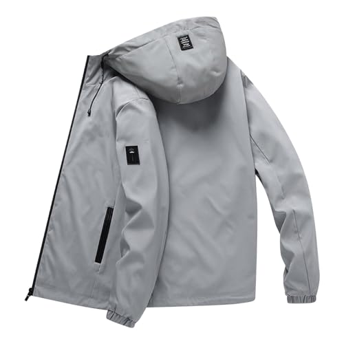 Gefomuofe Übergangsjacke Herren Lässig Winterjacke Winddicht Sportlich Übergangsjacke Leicht Elegant Jacken mit Reißverschluss Winter Warm Leichte Fliegerjacken Bequeme Kapuzenjacke mit Kapuze von Gefomuofe