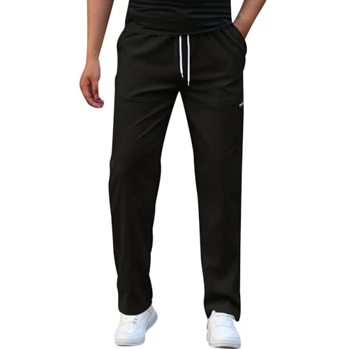 Gefomuofe Warme Jogginghose Herren Dünn Stoff Cargo Hosen Männer Übergröße Basic Ranger Hose Straight Bein Hose Chino Hose Herren Mode Hosen Herren Outfit Herren Breite Jogginghose Herren von Gefomuofe