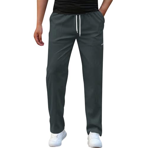 Gefomuofe Warme Jogginghose Herren Dünn Stoff Cargo Hosen Männer Übergröße Basic Ranger Hose Straight Bein Hose Chino Hose Herren Mode Hosen Herren Outfit Herren Breite Jogginghose Herren von Gefomuofe