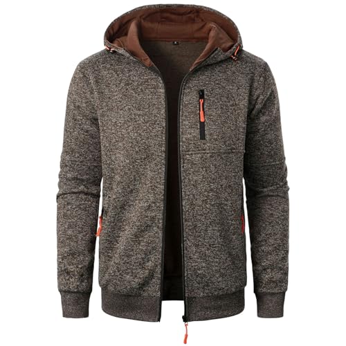 Gefomuofe Zip Hoodie Herren Langarm Sweatjacke Leicht Kapuzenjacke Outdoor Sportjacke Kapuzenpullover Warm Sportjacke Übergangsjacke Mit Reißverschluss Casual Sweatshirt Jacke Zip Up Hoodies Männer von Gefomuofe