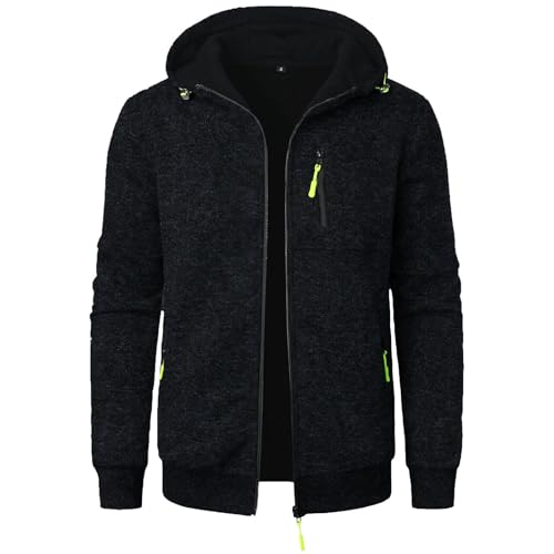 Gefomuofe Zip Hoodie Herren Langarm Sweatjacke Leicht Kapuzenjacke Outdoor Sportjacke Kapuzenpullover Warm Sportjacke Übergangsjacke Mit Reißverschluss Casual Sweatshirt Jacke Zip Up Hoodies Männer von Gefomuofe