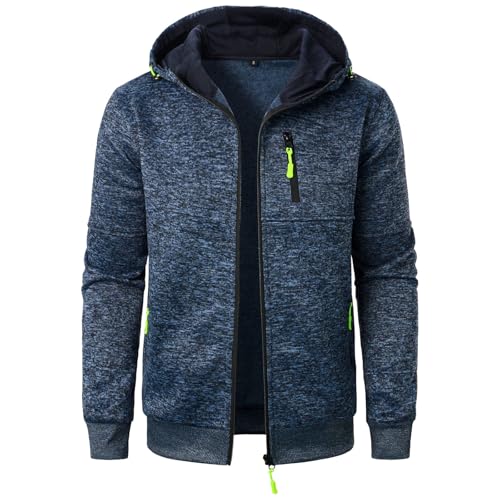 Gefomuofe Zip Hoodie Herren Langarm Sweatjacke Leicht Kapuzenjacke Outdoor Sportjacke Kapuzenpullover Warm Sportjacke Übergangsjacke Mit Reißverschluss Casual Sweatshirt Jacke Zip Up Hoodies Männer von Gefomuofe