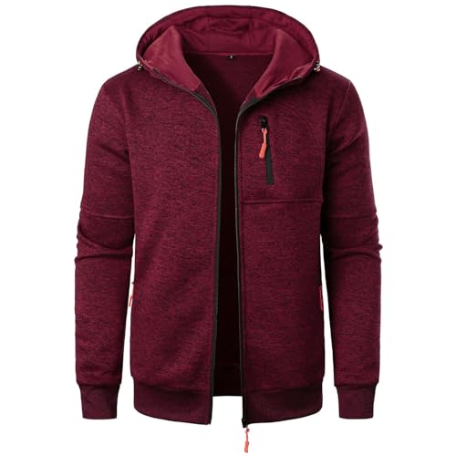 Gefomuofe Zip Hoodie Herren Langarm Sweatjacke Leicht Kapuzenjacke Outdoor Sportjacke Kapuzenpullover Warm Sportjacke Übergangsjacke Mit Reißverschluss Casual Sweatshirt Jacke Zip Up Hoodies Männer von Gefomuofe