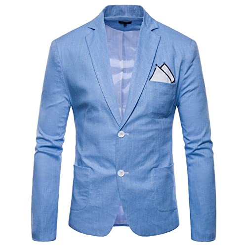 Herren Baumwolle Leinen Anzug Lockere Passform Sport Blazer Mantel Stylische Baumwolle Leinen Hell Jacke Beige Elegant Locker Geschnitten Blazer Geeignet Für Party Frühling und Sommer von Gefomuofe