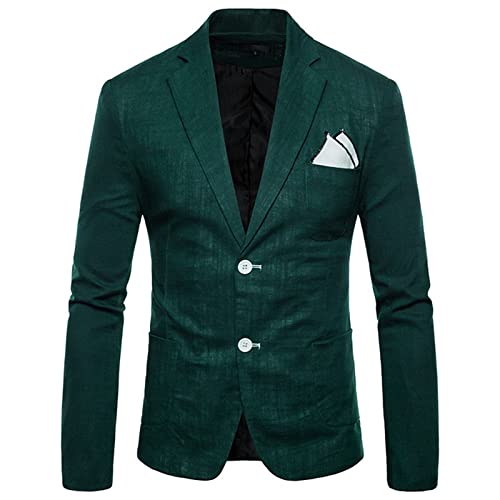 Herren Baumwolle Leinen Anzug Lockere Passform Sport Blazer Mantel Stylische Baumwolle Leinen Hell Jacke Beige Elegant Locker Geschnitten Blazer Geeignet Für Party Frühling und Sommer von Gefomuofe