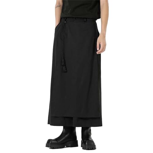 Herren Hose Rock unregelmäßige Traditioneller Rock GroßE GrößEn Herrenhose Einfarbig Samurai Hakama Haremshose Einfarbig Baggy Streetwear Kilt Japanischer Stil Rock von Gefomuofe