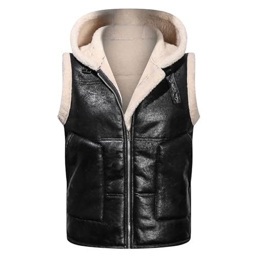 Herren Pu Leder Steppweste Outdoor Gefütterte Hybrid Sportwesten Vest Ärmellose Sportweste Kapuzenweste Wasserabweisend Ärmellose Outdoorjacke Stehkragen Outdoor Jacke mit Reißverschlüssen Herren Pu Leder Steppweste Outdoor Gefütterte Hybrid Sportwesten Vest Ärmellose Sportweste Kapuzenweste Wasserabweisend Ärmellose Outdoorjacke Stehkragen Outdoor Jacke mit Reißverschlüssen von Gefomuofe