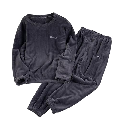 Herren Pyjama Schlafanzug Lang Teddy Fleece Paar Pyjama Zweiteiliger Schlafhose Set Plüsch Nachtwäsche Weich Fleece Pyjama Loungewear Set Hausanzug Nachtwäsche mit Bund von Gefomuofe