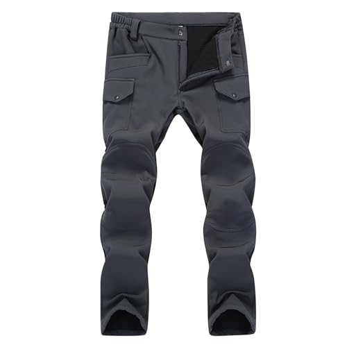 Herren Skihose Winddicht Atmungsaktiv Stretch Lang Softshellhose Hosenträger Wasserdicht Ski Thermohose Gefüttert mit Gummibund Latzhose Snowboardhose Winter Outdoorhose Schneehose von Gefomuofe