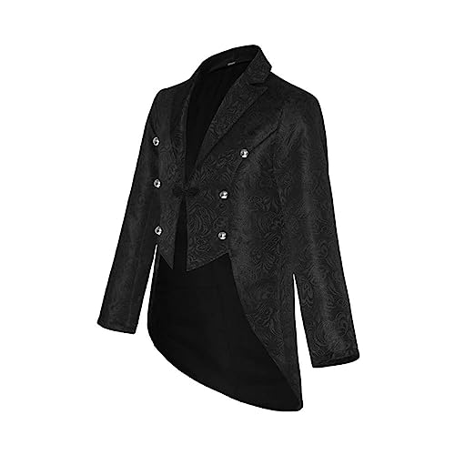 Herren Smokingjacke Anzugjacke Steampunk Gothic Gehrock Druck Vintage Stickerei Mittellanger Smoking Mittelalter Viktorianischen Männer Uniformkleid Männer Cosplay Kostüm von Gefomuofe