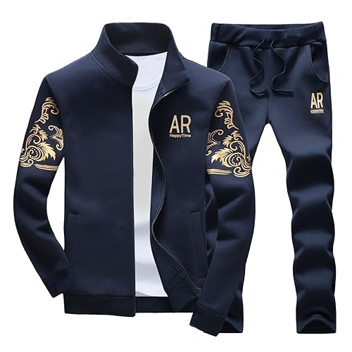 Herren Trainingsanzug Langarm Freizeitanzug Set Sweatshirt Y2K Hip Hop Streetwear Unisex Frauen Pullover Sportanzug 2 Piece Hoodie Sporthose Kapuzenjacke Jogginghose Jogginganzug Set von Gefomuofe