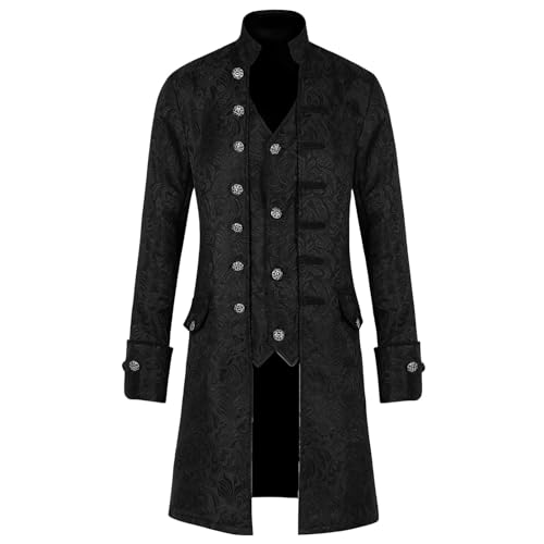 Herren Vintage Frack Jacke Gothic Gehrock Uniform Smoking Kostüm Mittelalter Vintage Uniform Smoking Mantel Viktorianischen Uniformkleid Männer Blazer Uniform Männer Punk Kleidung Herren Vintage Frack Jacke Gothic Gehrock Uniform Smoking Kostüm Mittelalter Vintage Uniform Smoking Mantel Viktorianischen Uniformkleid Männer Blazer Uniform Männer Punk Kleidung von Gefomuofe