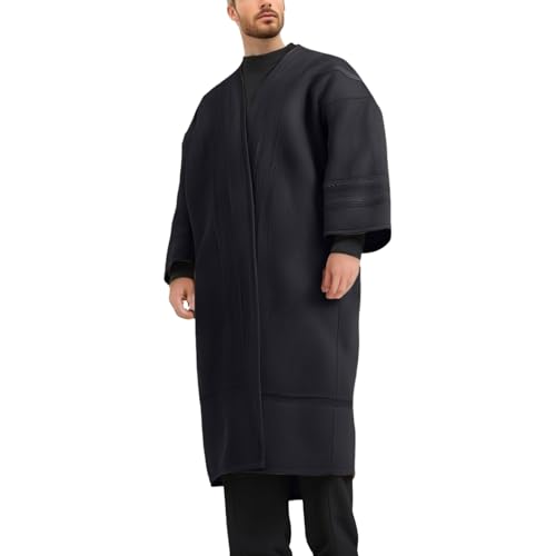 Kaftan Herren Langarm Thobe Ethnisch Roben Lose Winter Gepolstert Wildleder Robe Dubai Robe Arabisch Gebet Eid Kleidung Mittlerer Osten Ethnisch Kandoura Lang Abaya von Gefomuofe