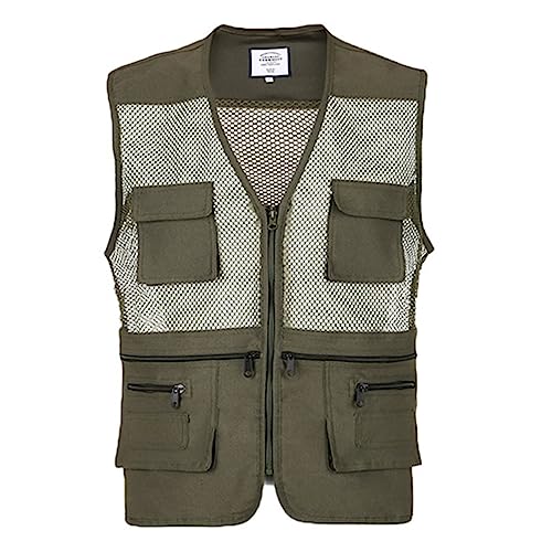 Weste Herren Outdoor Weste Leicht Atmungsaktiv Anglerweste Ärmellos Jacke, Netzweste Angelweste, GemäStete Jeansweste Camping Fotografie Ärmellos Angeljacke von Gefomuofe