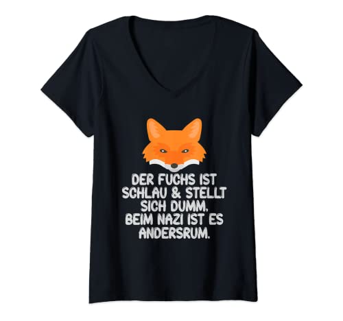 Damen Lustiger Spruch Gegen Nazis Rassismus Faschismus T-Shirt mit V-Ausschnitt Damen Lustiger Spruch Gegen Nazis Rassismus Faschismus T-Shirt mit V-Ausschnitt von Gegen Nazis & Rassismus Politik Geschenk